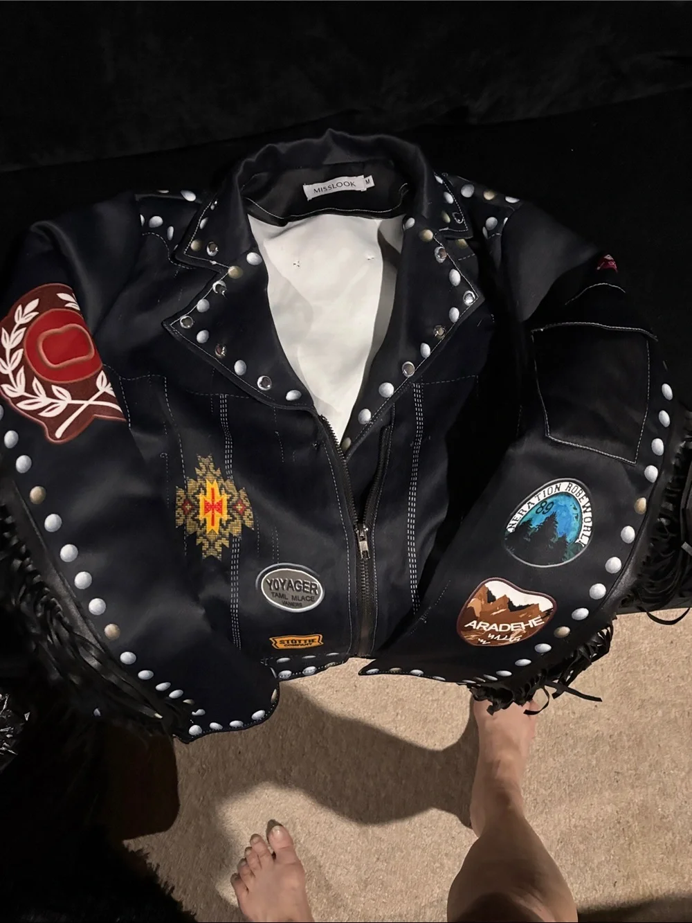 MISSLOOK Black Satin Jacket